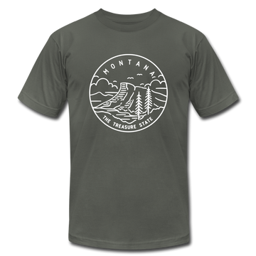 Montana T-Shirt - State Design Unisex Montana T Shirt - asphalt