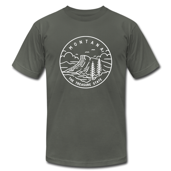 Montana T-Shirt - State Design Unisex Montana T Shirt - asphalt