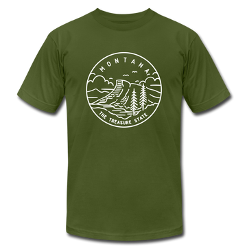 Montana T-Shirt - State Design Unisex Montana T Shirt - olive