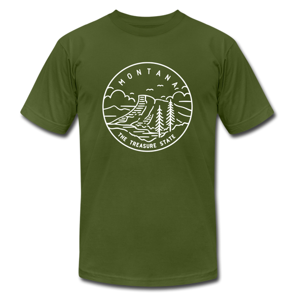 Montana T-Shirt - State Design Unisex Montana T Shirt - olive