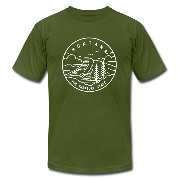 Montana T-Shirt - State Design Unisex Montana T Shirt - olive