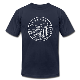 Montana T-Shirt - State Design Unisex Montana T Shirt - navy