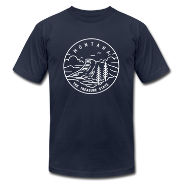 Montana T-Shirt - State Design Unisex Montana T Shirt - navy