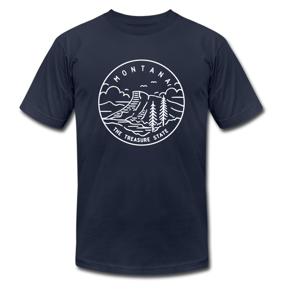 Montana T-Shirt - State Design Unisex Montana T Shirt - navy