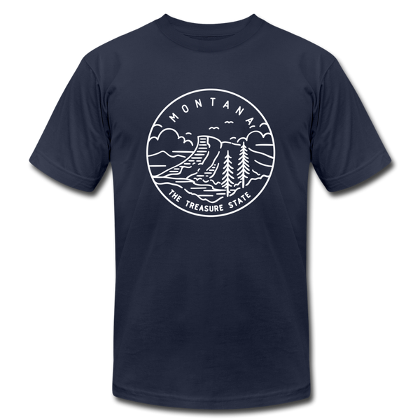 Montana T-Shirt - State Design Unisex Montana T Shirt - navy