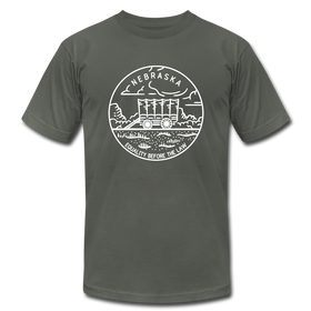 Nebraska T-Shirt - State Design Unisex Nebraska T Shirt - asphalt