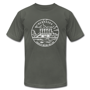 Nebraska T-Shirt - State Design Unisex Nebraska T Shirt - asphalt