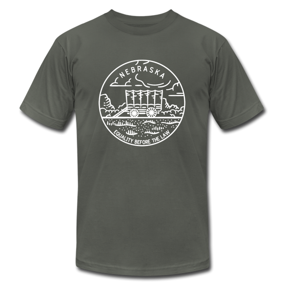 Nebraska T-Shirt - State Design Unisex Nebraska T Shirt - asphalt