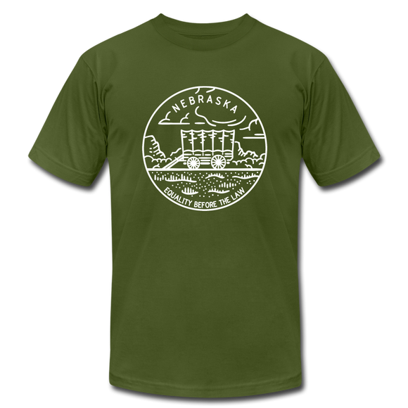 Nebraska T-Shirt - State Design Unisex Nebraska T Shirt - olive