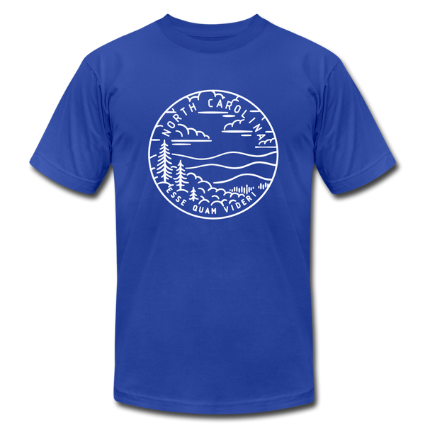 North Carolina T-Shirt - State Design Unisex North Carolina T Shirt - royal blue