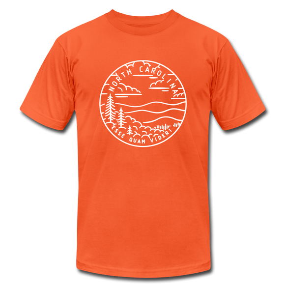 North Carolina T-Shirt - State Design Unisex North Carolina T Shirt - orange