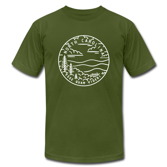 North Carolina T-Shirt - State Design Unisex North Carolina T Shirt - olive