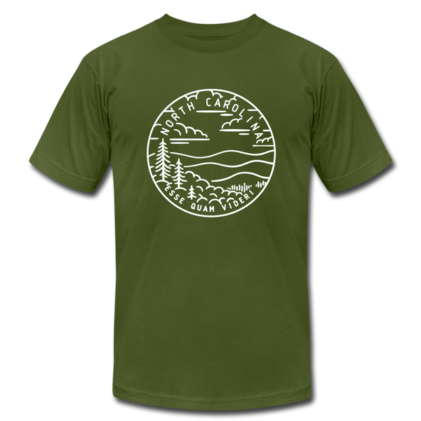 North Carolina T-Shirt - State Design Unisex North Carolina T Shirt - olive