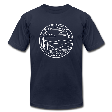 North Carolina T-Shirt - State Design Unisex North Carolina T Shirt - navy
