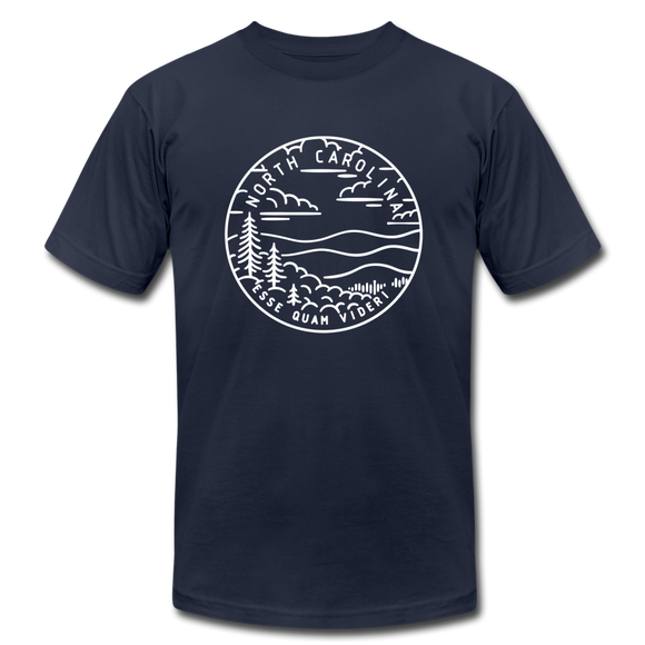 North Carolina T-Shirt - State Design Unisex North Carolina T Shirt - navy