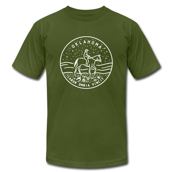 Oklahoma T-Shirt - State Design Unisex Oklahoma T Shirt - olive