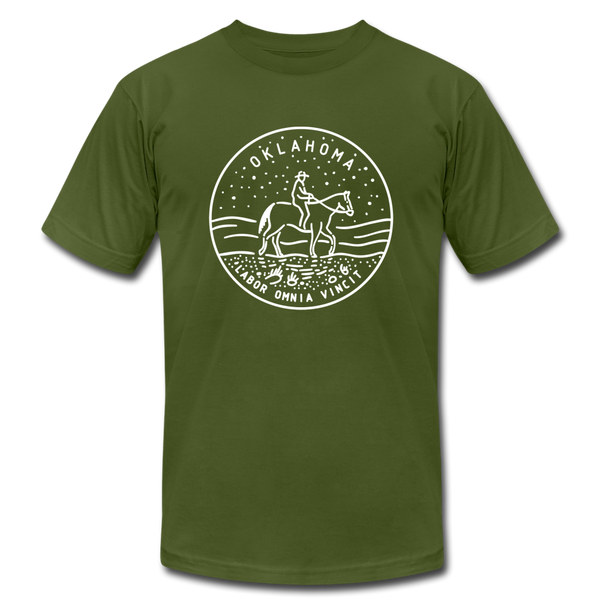 Oklahoma T-Shirt - State Design Unisex Oklahoma T Shirt - olive
