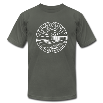 New Jersey T-Shirt - State Design Unisex New Jersey T Shirt - asphalt