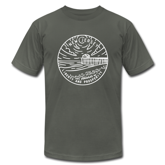 New Jersey T-Shirt - State Design Unisex New Jersey T Shirt - asphalt