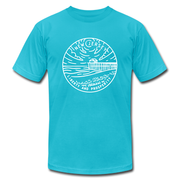 New Jersey T-Shirt - State Design Unisex New Jersey T Shirt - turquoise