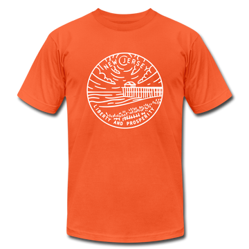 New Jersey T-Shirt - State Design Unisex New Jersey T Shirt - orange
