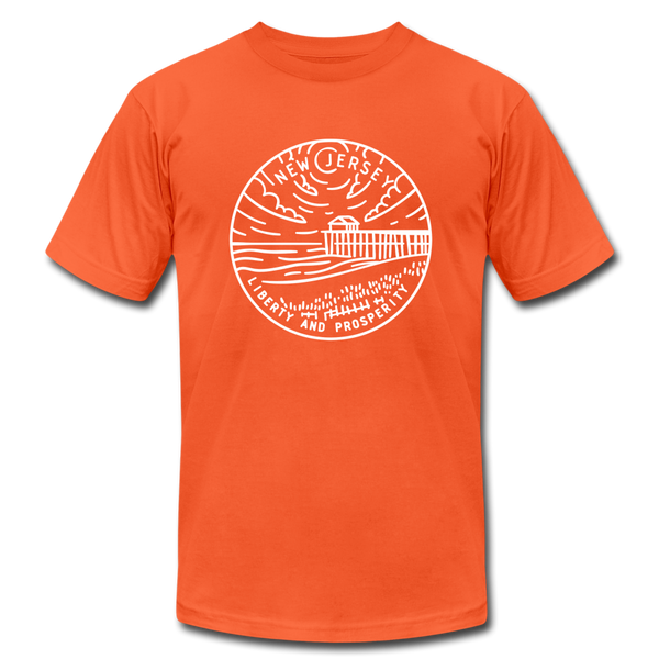 New Jersey T-Shirt - State Design Unisex New Jersey T Shirt - orange