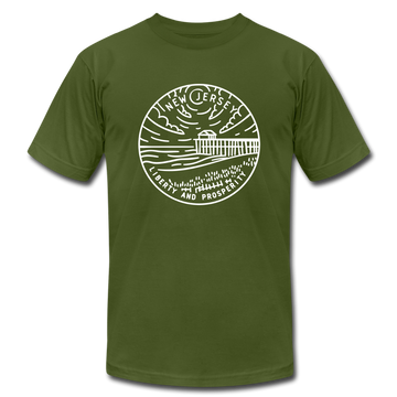 New Jersey T-Shirt - State Design Unisex New Jersey T Shirt - olive