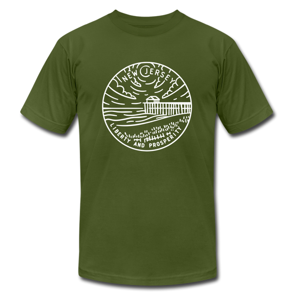 New Jersey T-Shirt - State Design Unisex New Jersey T Shirt - olive