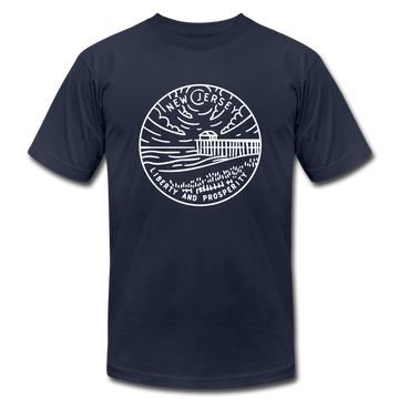 New Jersey T-Shirt - State Design Unisex New Jersey T Shirt - navy