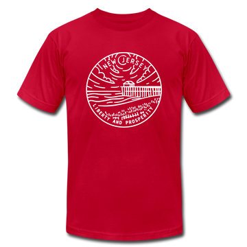 New Jersey T-Shirt - State Design Unisex New Jersey T Shirt - red
