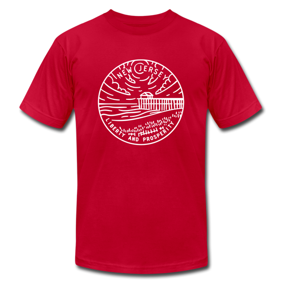 New Jersey T-Shirt - State Design Unisex New Jersey T Shirt - red