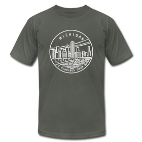 Michigan T-Shirt - State Design Unisex Michigan T Shirt - asphalt
