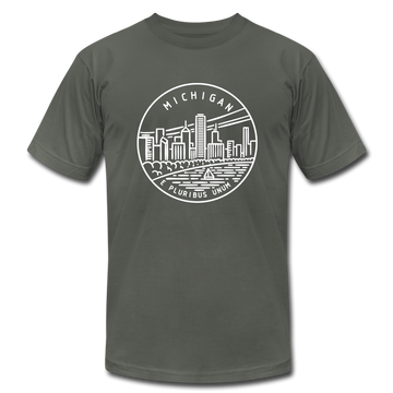 Michigan T-Shirt - State Design Unisex Michigan T Shirt - asphalt