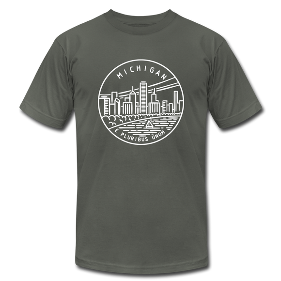 Michigan T-Shirt - State Design Unisex Michigan T Shirt - asphalt