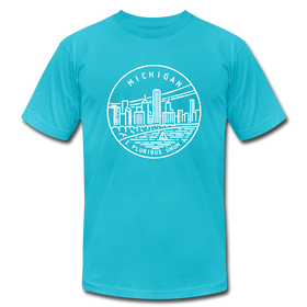 Michigan T-Shirt - State Design Unisex Michigan T Shirt - turquoise