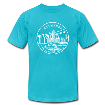 Michigan T-Shirt - State Design Unisex Michigan T Shirt - turquoise