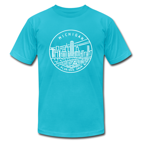 Michigan T-Shirt - State Design Unisex Michigan T Shirt - turquoise