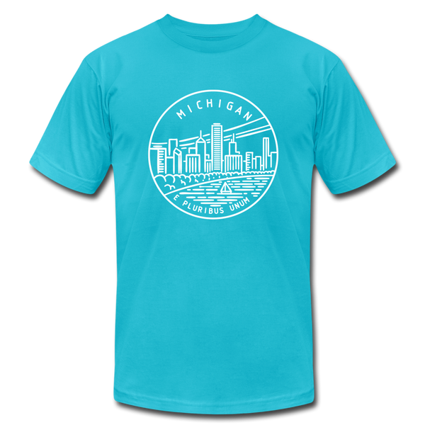 Michigan T-Shirt - State Design Unisex Michigan T Shirt - turquoise