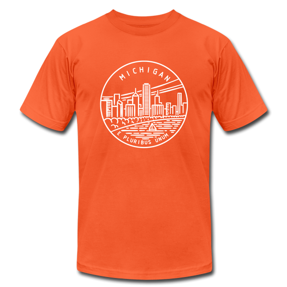 Michigan T-Shirt - State Design Unisex Michigan T Shirt - orange