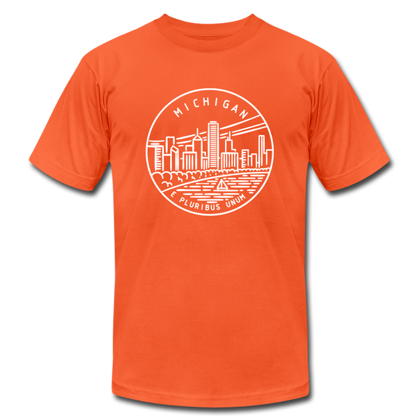 Michigan T-Shirt - State Design Unisex Michigan T Shirt - orange