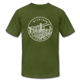 Michigan T-Shirt - State Design Unisex Michigan T Shirt - olive