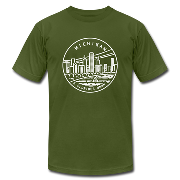 Michigan T-Shirt - State Design Unisex Michigan T Shirt - olive