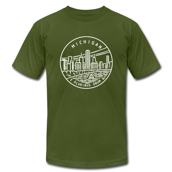 Michigan T-Shirt - State Design Unisex Michigan T Shirt - olive