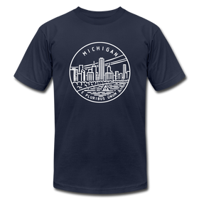 Michigan T-Shirt - State Design Unisex Michigan T Shirt - navy