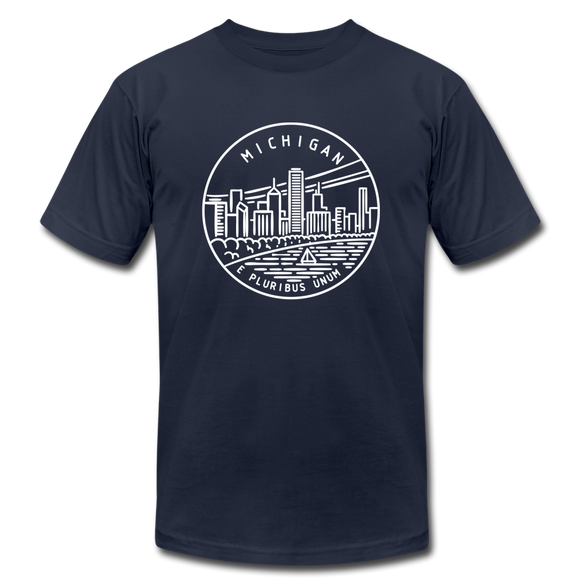 Michigan T-Shirt - State Design Unisex Michigan T Shirt - navy