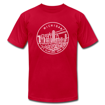 Michigan T-Shirt - State Design Unisex Michigan T Shirt - red