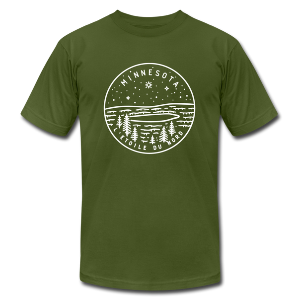Minnesota T-Shirt - State Design Unisex Minnesota T Shirt - olive