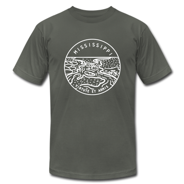 Mississippi T-Shirt - State Design Unisex Mississippi T Shirt - asphalt