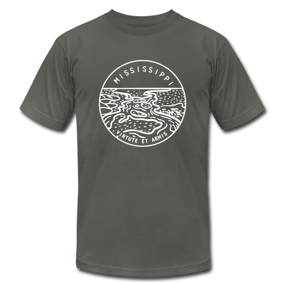 Mississippi T-Shirt - State Design Unisex Mississippi T Shirt - asphalt