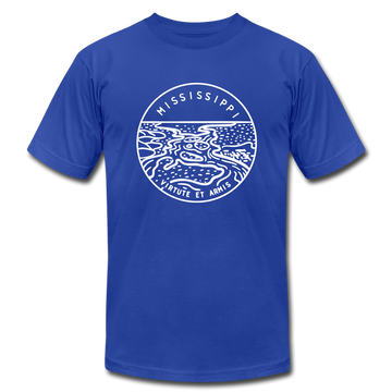 Mississippi T-Shirt - State Design Unisex Mississippi T Shirt - royal blue